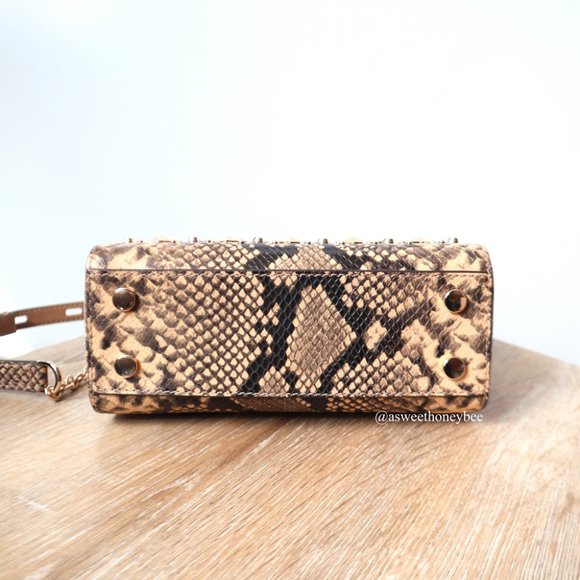 *NEW* MICHAEL KORS KARLIE SATCHEL - SNAKE EMBOSSED - Picture 9 of 10
